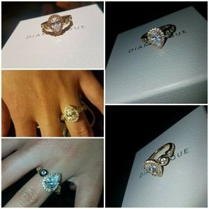 Diamonique 14k gold clad ring.